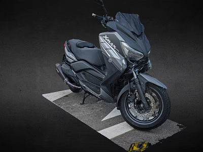 Stylish Black Modern Motorcycle With Sleek Aerodynamic Design And Powerful Engine 3d model