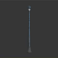Vintage Street Lamp With Classic Design Double Light Heads And Blue Metal Pole