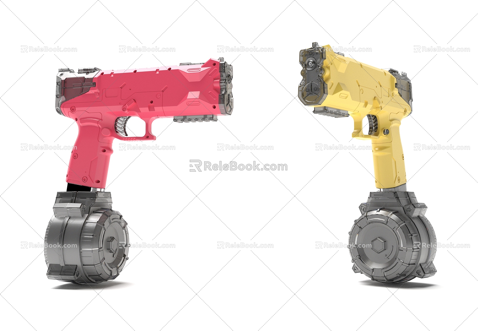 toy gun electric water gun electric plastic gun children's toys 3d model