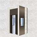 Modern Security Booth With Glass Panel And Uniformed Security Guard Inside 3d model