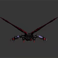 Fantasy Character With Red And Black Wings Black Purple Armor And Spiked Design