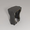 Black Side Table With Gold Trim Unique Irregular Shape And Glossy Surface 3d model