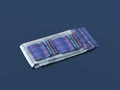 Folded Soft Plaid Pattern Fabric Household Essentials For Daily Use And Decoration 3d model