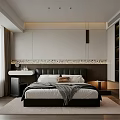 Elegant Modern Bedroom Interior Design With Large Window City View Bed Headboard And Rug