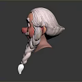 Game and Movie Character With White Long Hair Braided Beard And Red Nose
