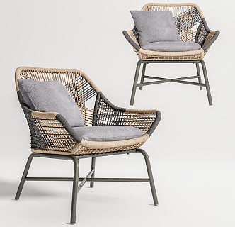 Modern leisure chair rattan leisure chair 3d model