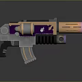 Futuristic Purple And Metallic Silver Gun With Decorative Barrel Grip And Stylish Design