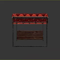 Outdoor Swing Chair With Red Canopy Wooden Bench Seat And Metal Frame