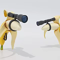 Playful Peeled Banana Characters With Binoculars And Green Feet Design