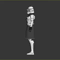 3D Rendered Helmeted White And Gray Armored Game Movie Character Standing With Open Arms