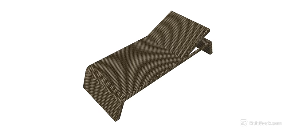 Brown Wicker Outdoor Lounge Chair With Reclining Backrest And Durable Frame Design 3d model 