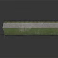 Green And White Modular Structure With Striped Roof And Side Window Design