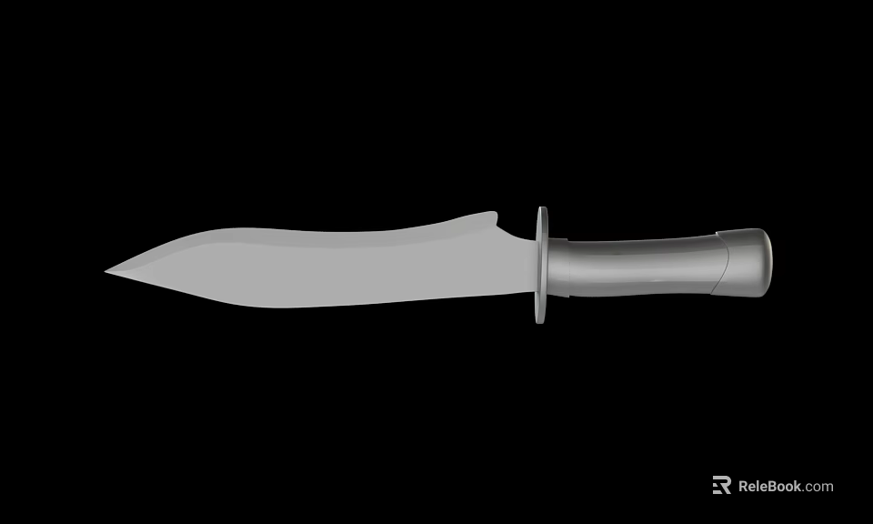 Sharp Metal Combat Knife With Single Edge Blade And Textured Grip Handle Design 3d model 