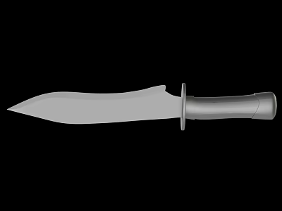 Sharp Metal Combat Knife With Single Edge Blade And Textured Grip Handle Design 3d model