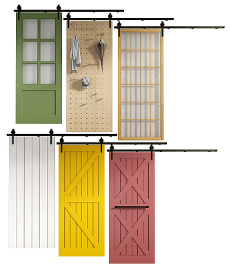 Nordic Barn Door Barn sliding door 3d model