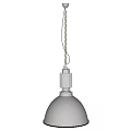 Modern White Dome Shaped Pendant Light Hanging On White Brick Wall Interior 3d model