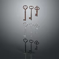 Elegant Key Shaped Jewelry Pieces In Silver And Black Designs For Collection