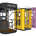 Musical Instruments And Art Supplies In Colorful Soundproof Booths For Creative Activities