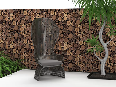 Modern Leisure Chair Rattan Chair 3d model Modern Leisure Chair Rattan Chair 3d model