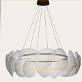 White Petal Shaped Modern Chandelier With Translucent Material And Soft Lighting