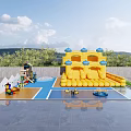 Modern Children's Play Area Bouncy Castle 3d model