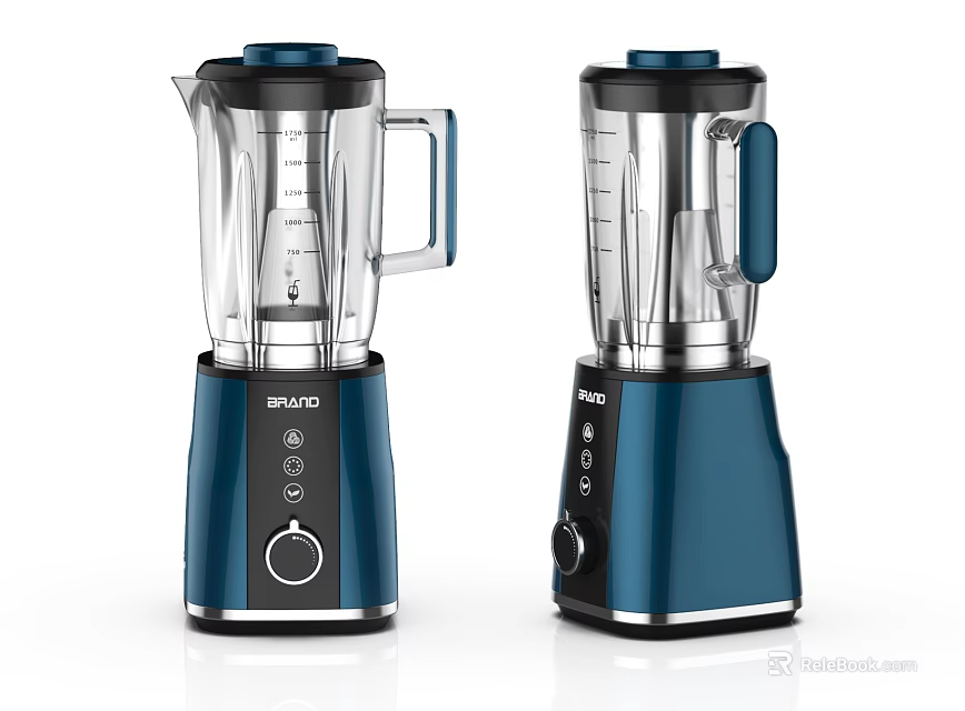Philips Blue Electric Blenders with Transparent Jars and Modern Design for Daily Household Use 3d model 