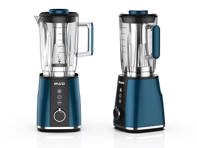 Philips Blue Electric Blenders with Transparent Jars and Modern Design for Daily Household Use 3d model