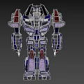 Sci Fi Game Movie Character With Purple Glowing Mechanical Structure And Metallic Design