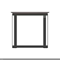 Modern Side Table With Slatted Top Black Metal Frame And White Lower Shelf