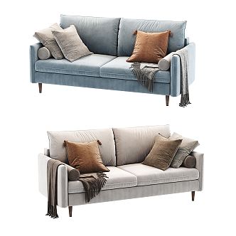 Modern double sofa 3d model