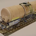 Old Rusty Industrial Railway Tank Car with Ladder and Valves on Tracks