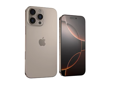Apple iPhone Gold Body With Triple Camera And Curved Front Display Design 3d model