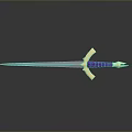 Elegant Decorative Sword With Purple Hilt And Golden Guard Metallic Blade