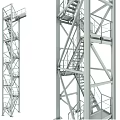 Industrial Metal Stairs With Steel Frame Structure Platforms Safety Railings And Durable Construction Design