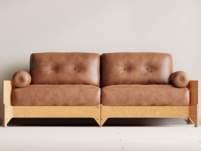 Middle-style double sofa 3d model