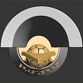 Silver Trophy with Golden Football Decoration and Base PAULERAO CHAMPION Text