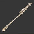 Handcrafted Wood And Stone Decorative Stick Featuring Natural Grain And Smooth Surface Texture