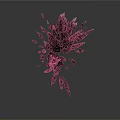 Black Crystal Fragmented Structure With Shattered Pieces On White Reflective Background