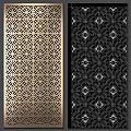 Modern Elegant Wall Decor With Brass Intricate Laser Cut Geometric Floral Patterns