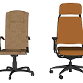 Two Colored Office Chair With High Back Armrests And Wheeled Base Design