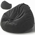 Comfortable Gray Velvet Bean Bag Chair With Soft Small Cushion For Relaxation