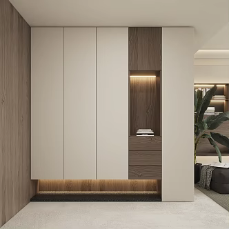Modern Minimalist Entrance Log Style Entrance Cream Antique Entrance Shoe Cabinet 3d model