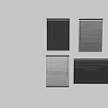 Various Black Window Blinds With Different Designs For Home Decoration 3d model