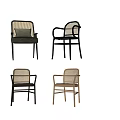 Stylish Leisure Chairs In Various Designs With Rattan Elements Wooden Arms And Soft Cushions