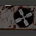 Industrial Ventilation Fan Equipment With Rustic Red White Weathered Surface