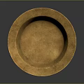 Artisan Crafted Golden Bowl Shaped Sculptural Carving With Smooth Polished Surface