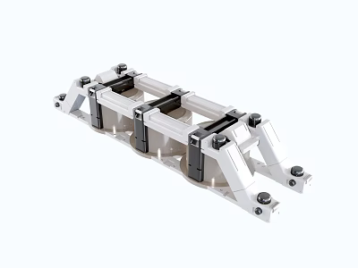 Industrial Equipment Featuring Sturdy Metal Brackets And Multiple Mechanical Connecting Components 3d model