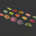 Modern Snack Cat Ear Cake Cat Ear Cookies 3d model