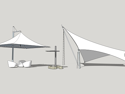 Modern tensioned membrane structure model