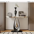 Light Luxury End View Table Case 3d model